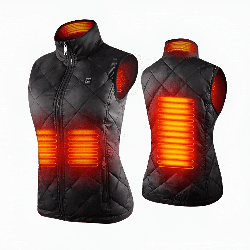 Gilet chauffant pour femme double contrôle avec 9 zones de chauffe