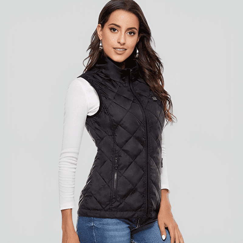 Gilet chauffant pour femme double contrôle avec 9 zones de chauffe