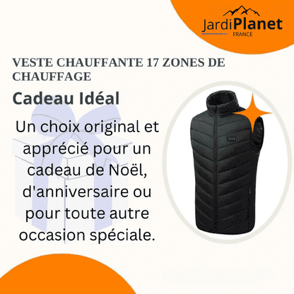 Veste chauffante 17 zones de chauffage