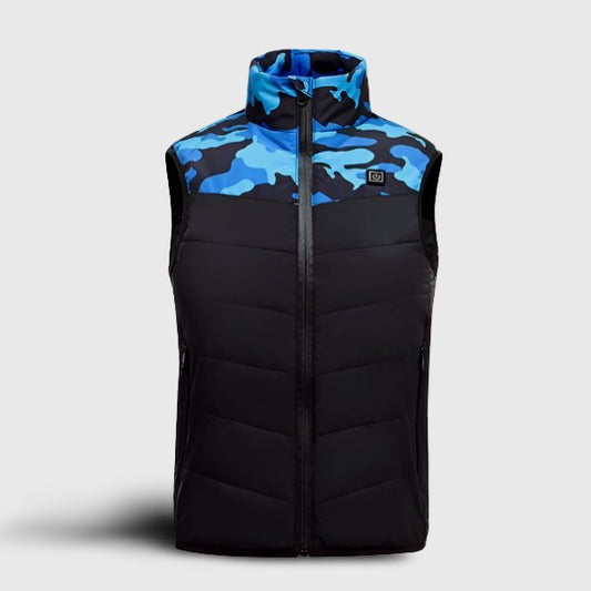 Gilet Chauffant Enfant Camouflage Bleue 3 zones