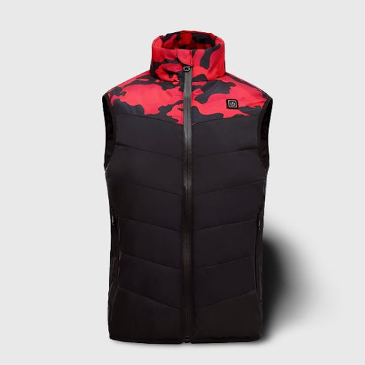 Gilet Chauffant Enfant Camouflage Rouge 3 zones