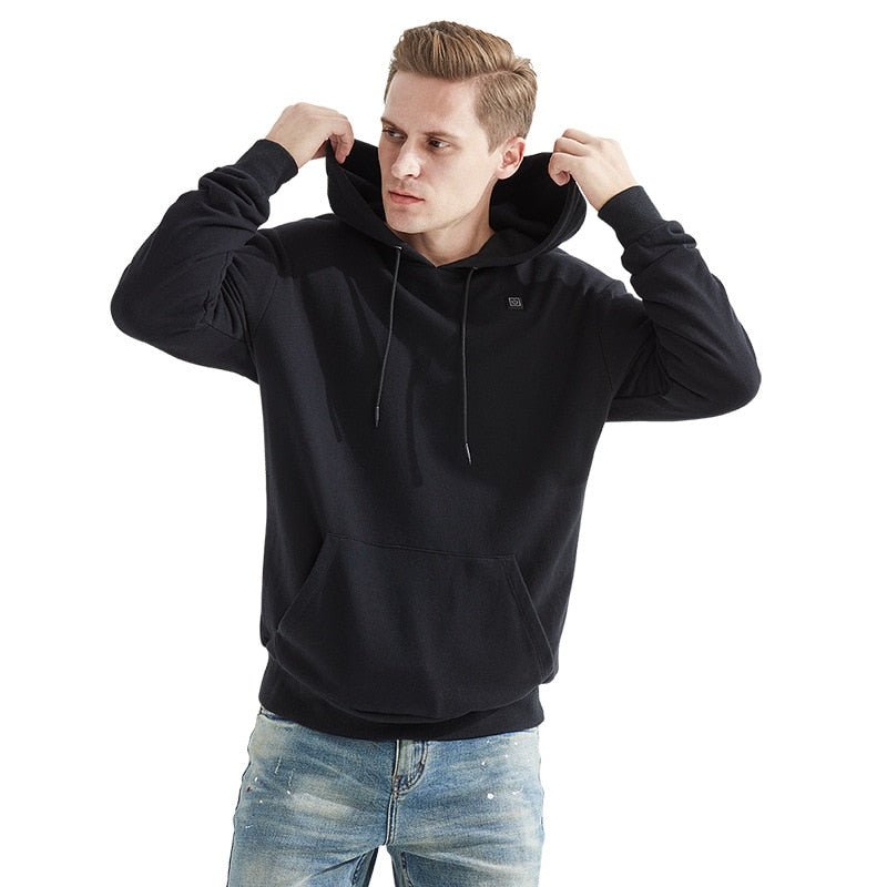 Sweat à capuche chauffant USB pour hommes et femmes gris