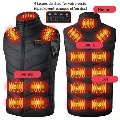 Veste chauffante 17 zones de chauffage