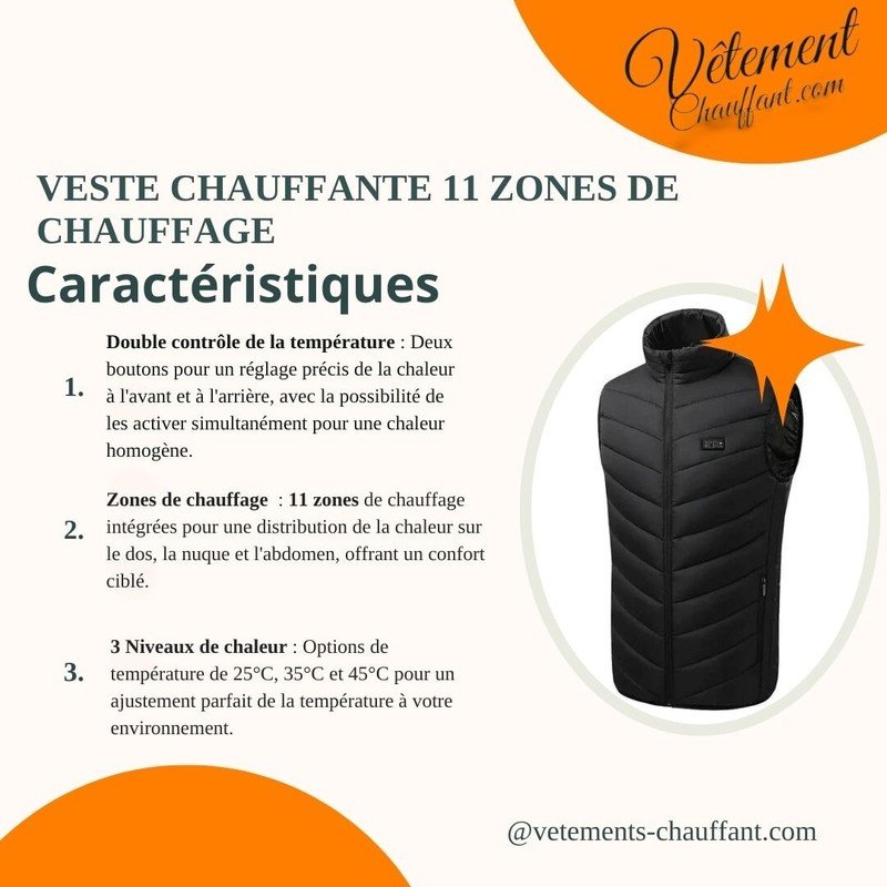 Veste chauffante Double contrôle